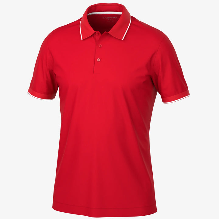 Marty is a Breathable short sleeve golf shirt for Men in the color Red(0)