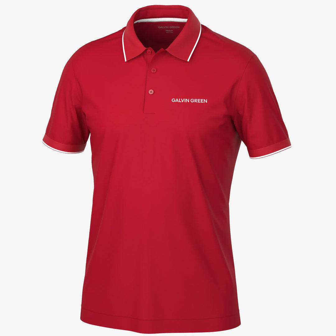 Marty TOUR is a Breathable short sleeve golf shirt for Men in the color Red(1)