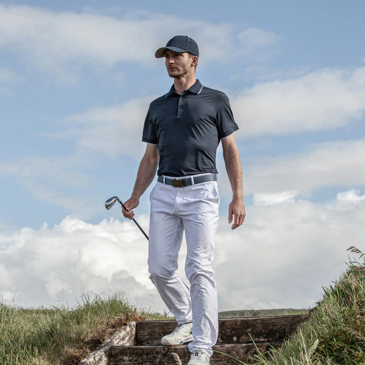 Marty is a Breathable short sleeve golf shirt for Men in the color Navy(8)