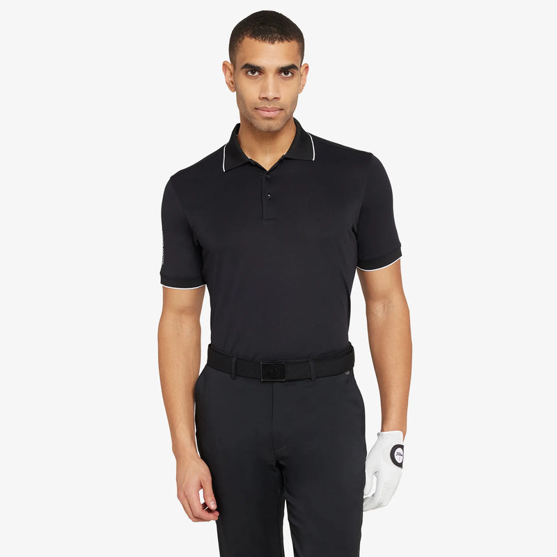Marty is a Breathable short sleeve golf shirt for Men in the color Black(1)