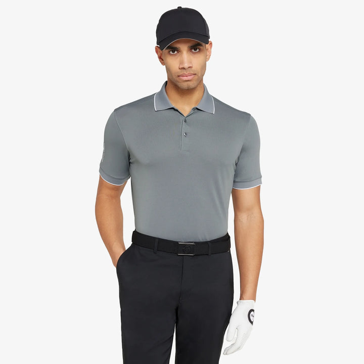 Marty is a Breathable short sleeve golf shirt for Men in the color Sharkskin(1)