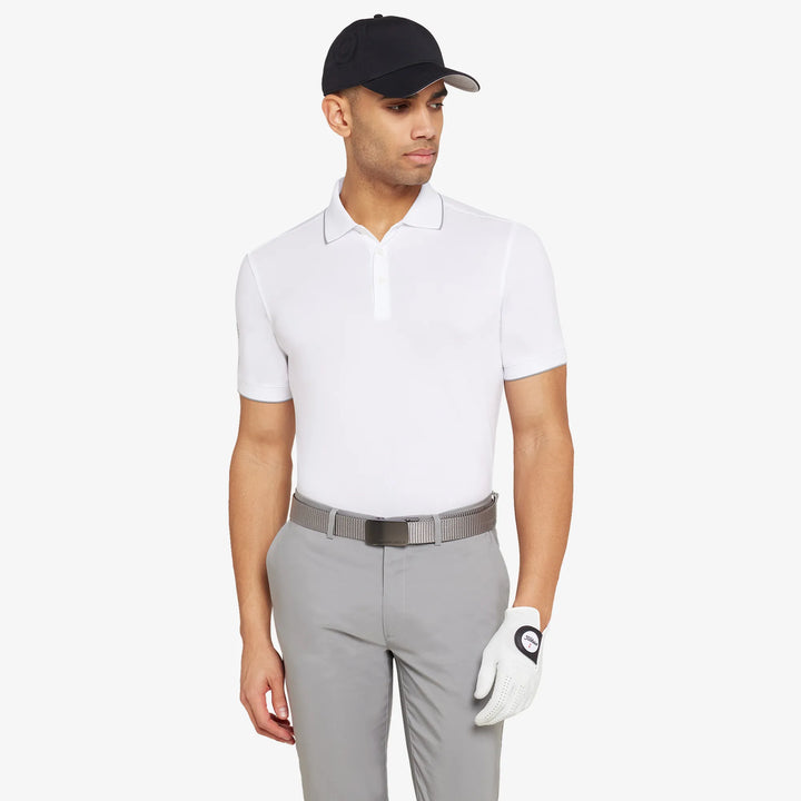 Marty is a Breathable short sleeve golf shirt for Men in the color White(1)