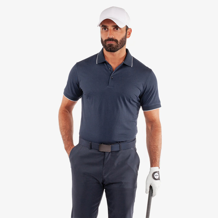Marty is a Breathable short sleeve golf shirt for Men in the color Navy(1)