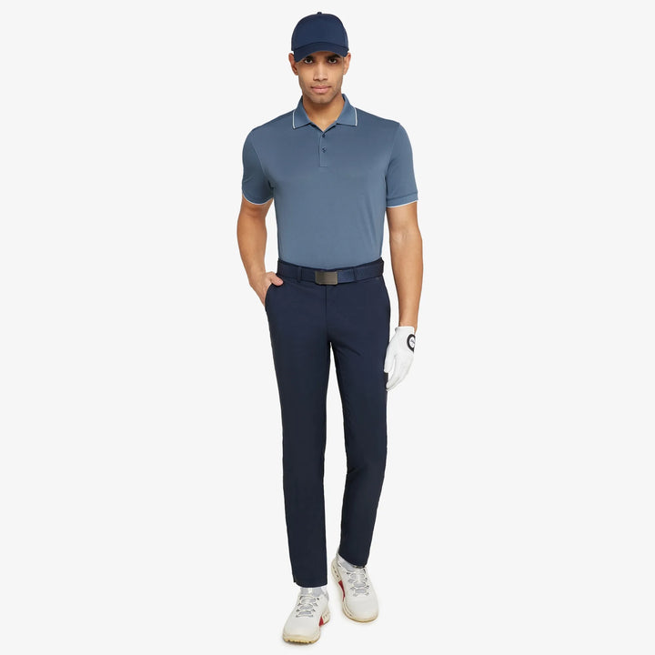 Marty is a Breathable short sleeve golf shirt for Men in the color Moonlight Blue(2)