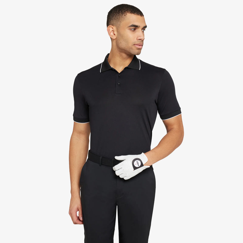 Marty is a Breathable short sleeve golf shirt for Men in the color Black(2)