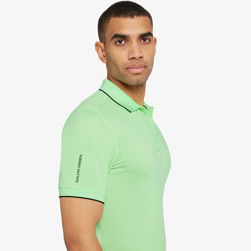 Marty is a Breathable short sleeve golf shirt for Men in the color Fresh Green(3)