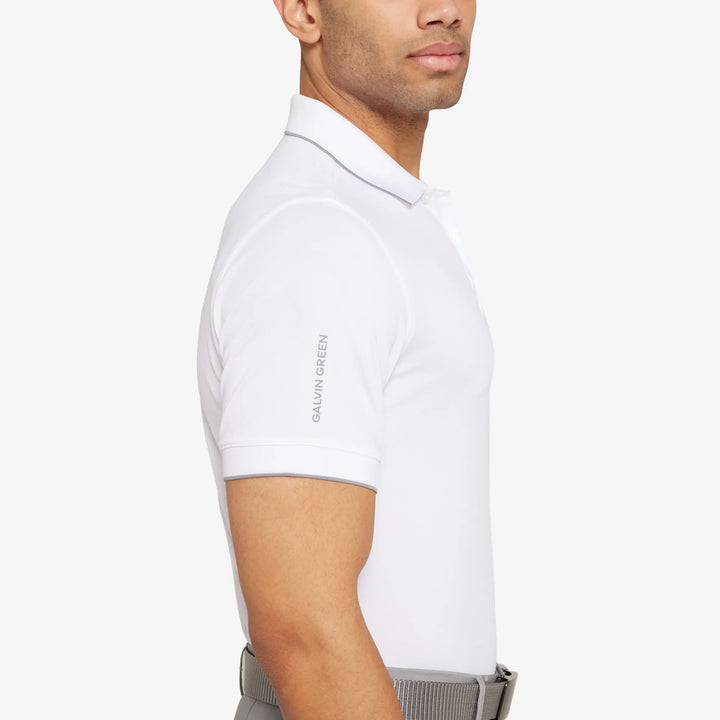 Marty is a Breathable short sleeve golf shirt for Men in the color White(2)