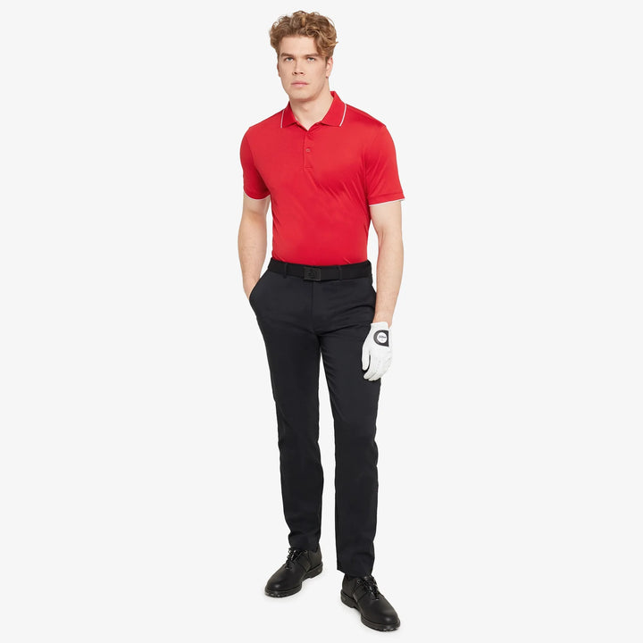 Marty is a Breathable short sleeve golf shirt for Men in the color Red(2)