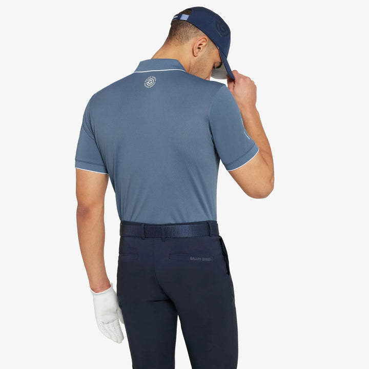 Marty is a Breathable short sleeve golf shirt for Men in the color Moonlight Blue(4)