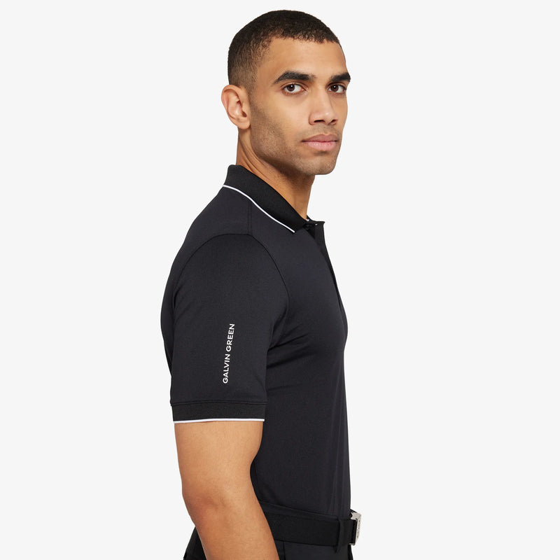 Marty is a Breathable short sleeve golf shirt for Men in the color Black(4)