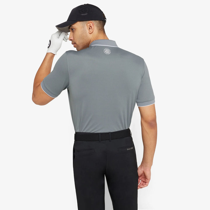 Marty is a Breathable short sleeve golf shirt for Men in the color Sharkskin(4)