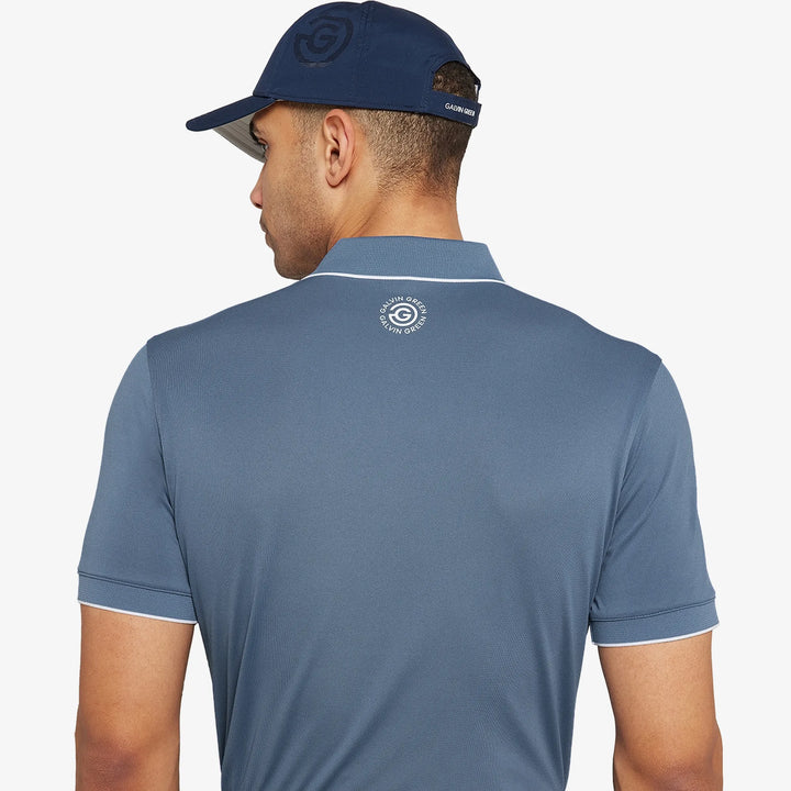 Marty is a Breathable short sleeve golf shirt for Men in the color Moonlight Blue(5)