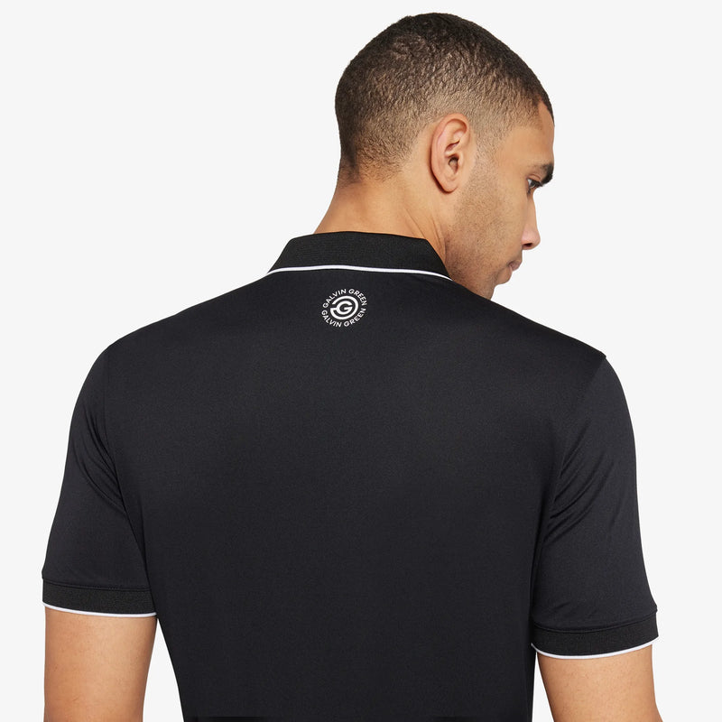 Marty is a Breathable short sleeve golf shirt for Men in the color Black(7)