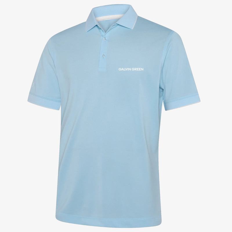 Marty TOUR is a Breathable short sleeve golf shirt for Men in the color Crystal Blue(1)