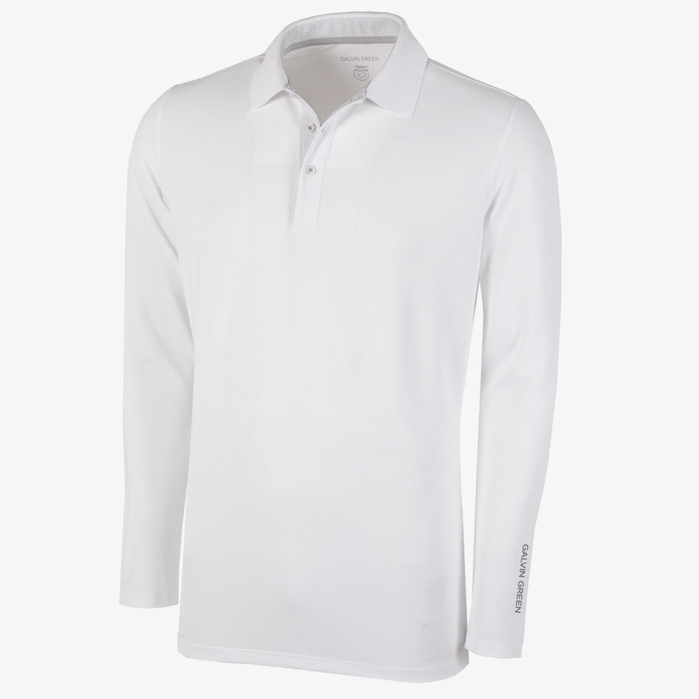 Marwin is a Breathable long sleeve golf shirt for Men in the color White(0)