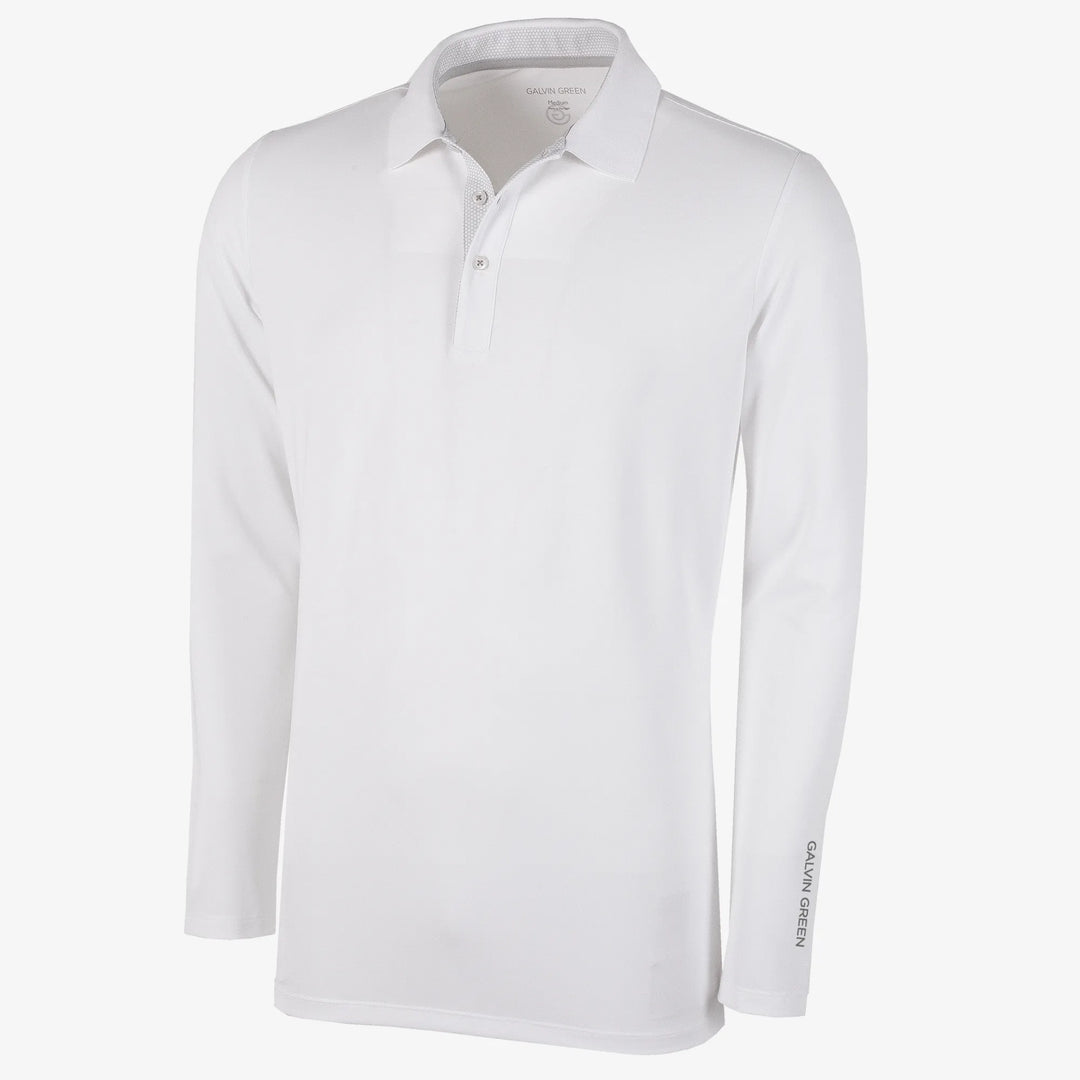 Marwin is a Breathable long sleeve golf shirt for Men in the color White(0)