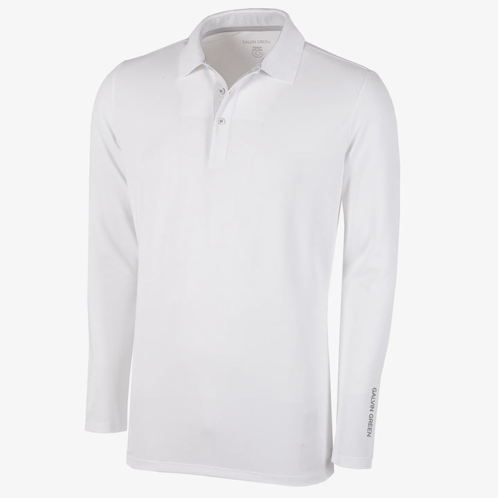 Marwin is a Breathable long sleeve golf shirt for Men in the color White(0)