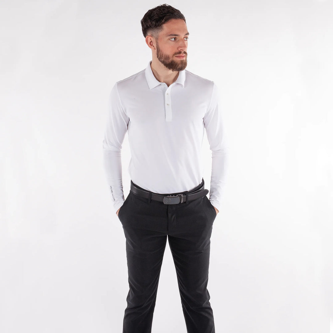 Marwin is a Breathable long sleeve golf shirt for Men in the color White(6)