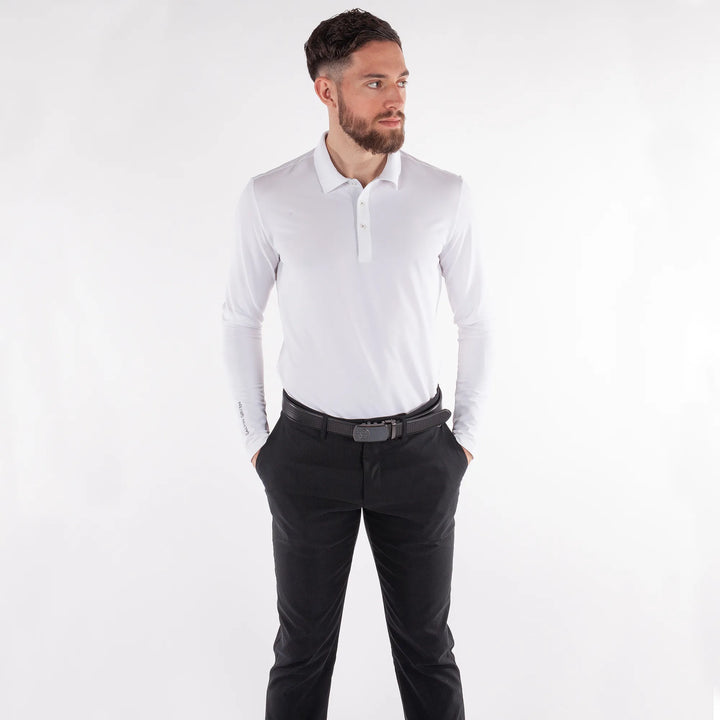 Marwin is a Breathable long sleeve golf shirt for Men in the color White(6)