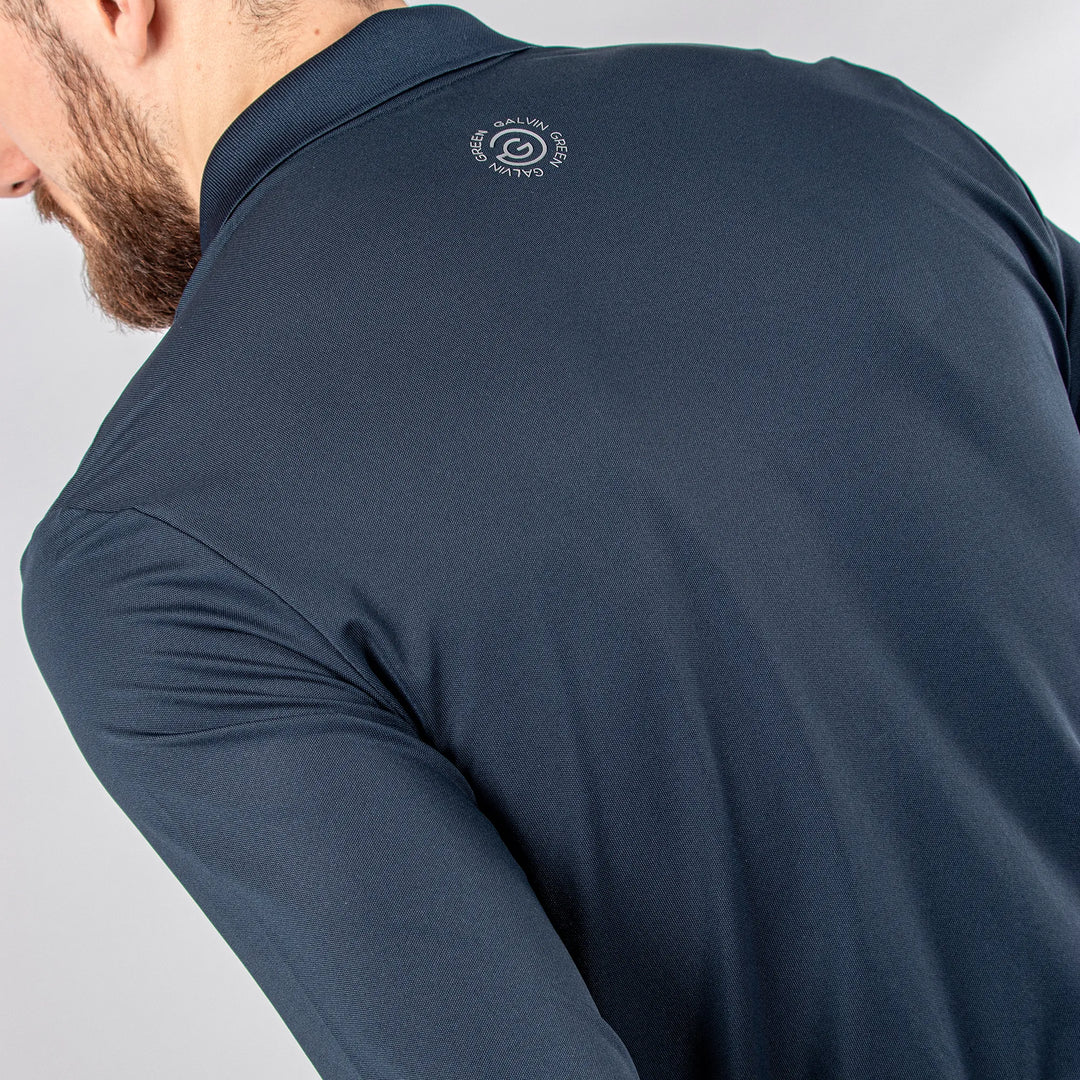 Marwin is a Breathable long sleeve golf shirt for Men in the color Navy(7)
