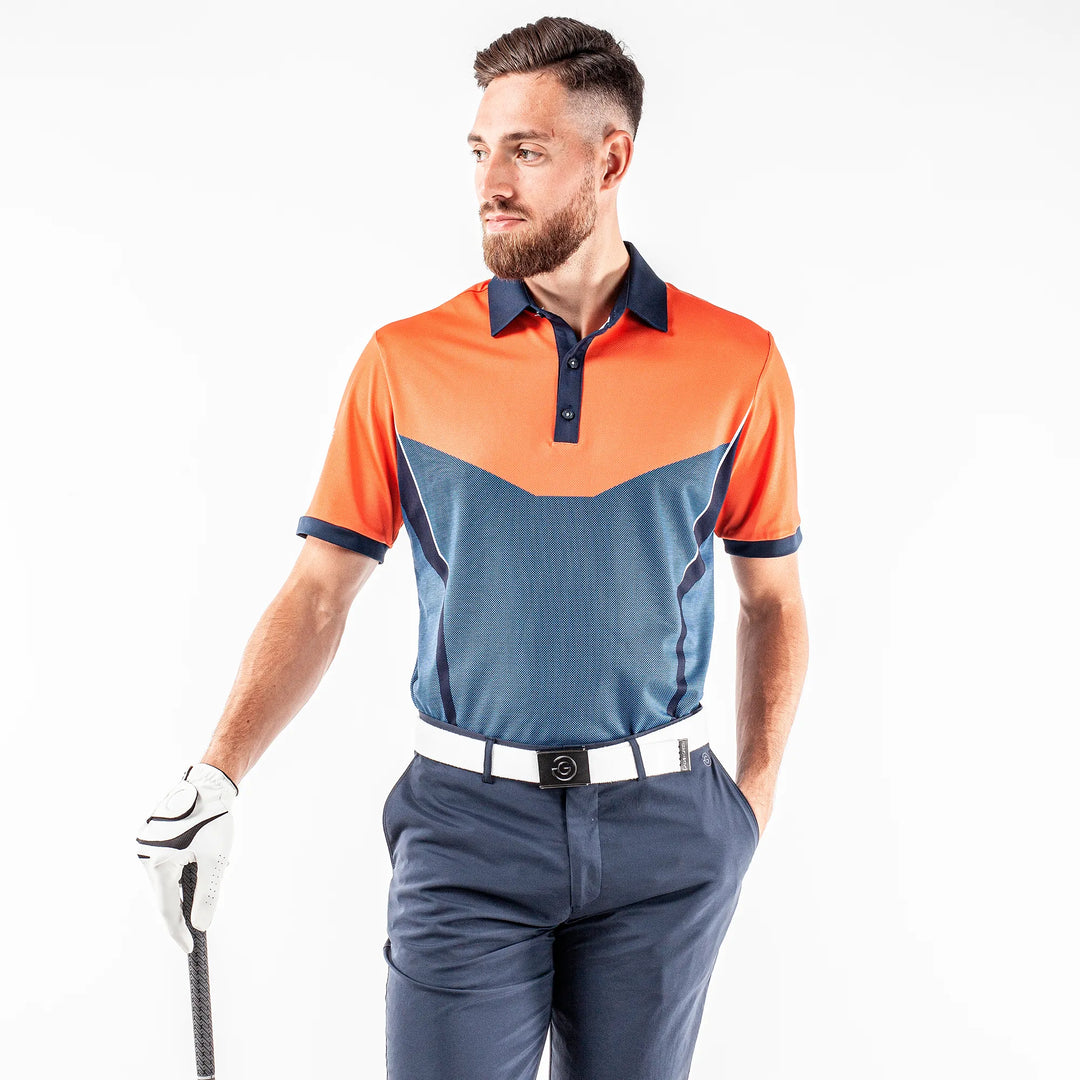 Mateus is a Breathable short sleeve shirt for Men in the color Orange(1)