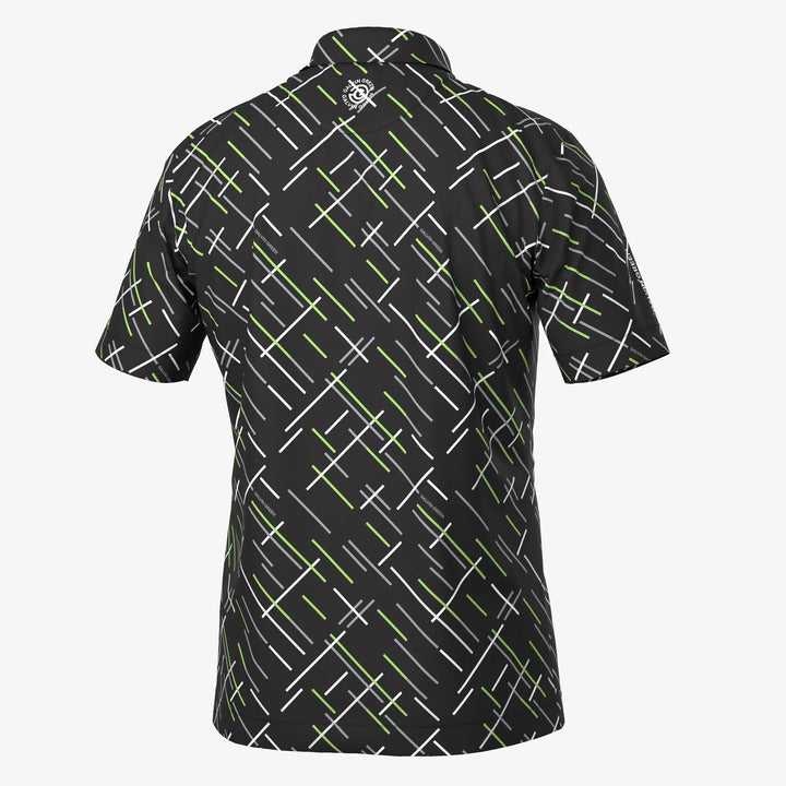 Mathias is a Breathable short sleeve golf shirt for Men in the color Black/Fresh Green(7)