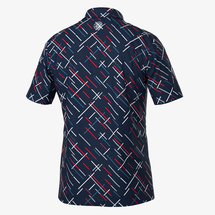 Mathias is a Breathable short sleeve golf shirt for Men in the color Navy/Red(7)