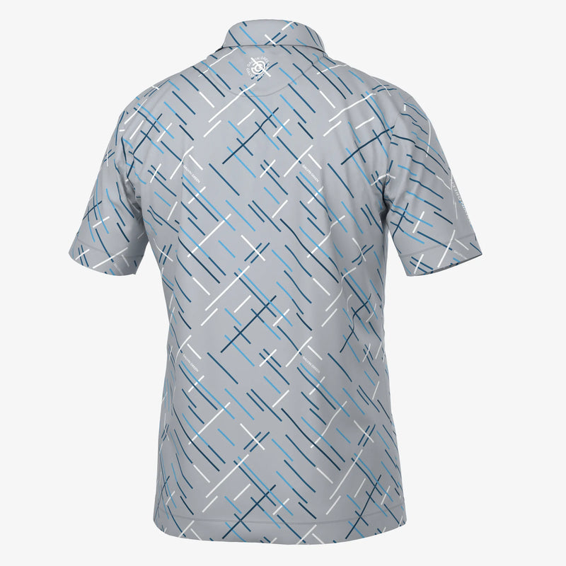 Mathias is a Breathable short sleeve golf shirt for Men in the color Cool Grey/Navy(7)