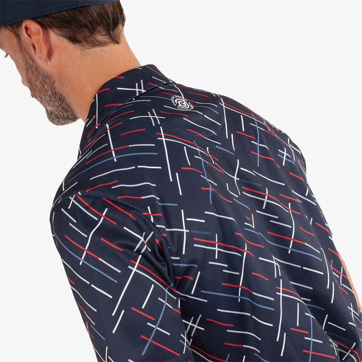 Mathias is a Breathable short sleeve golf shirt for Men in the color Navy/Red(5)