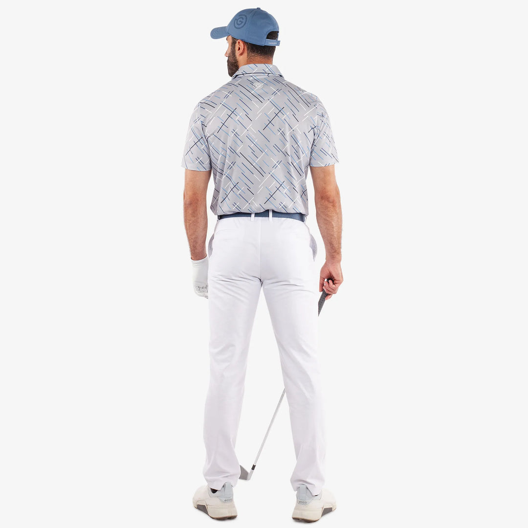 Mathias is a Breathable short sleeve golf shirt for Men in the color Cool Grey/Navy(6)