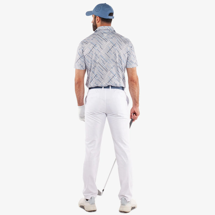 Mathias is a Breathable short sleeve golf shirt for Men in the color Cool Grey/Navy(6)