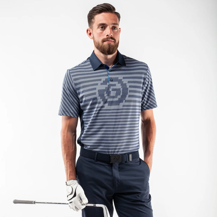 Mathis is a Breathable short sleeve shirt for Men in the color Navy(1)