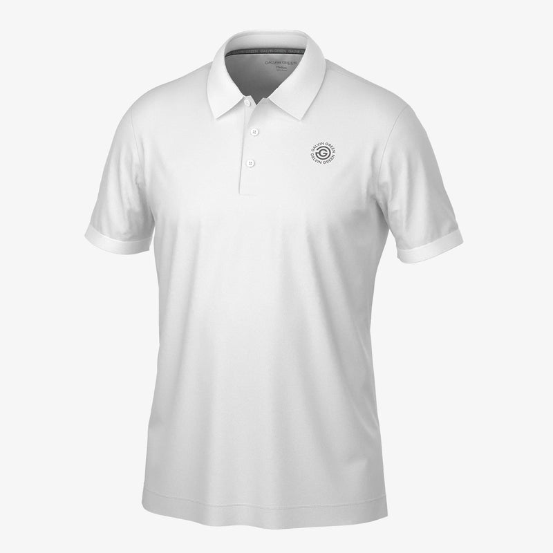 Maximilian is a Breathable short sleeve golf shirt for Men in the color White(0)