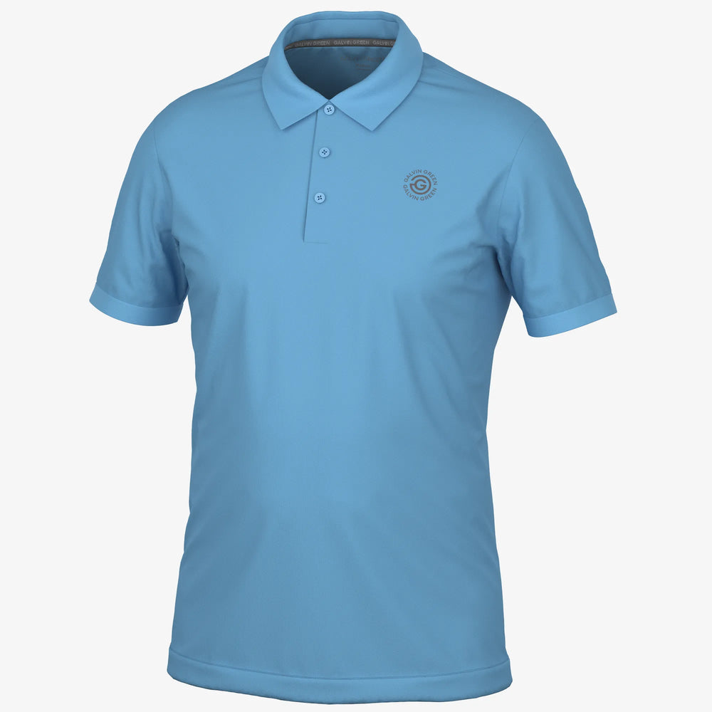 Maximilian is a Breathable short sleeve golf shirt for Men in the color Alaskan Blue(0)