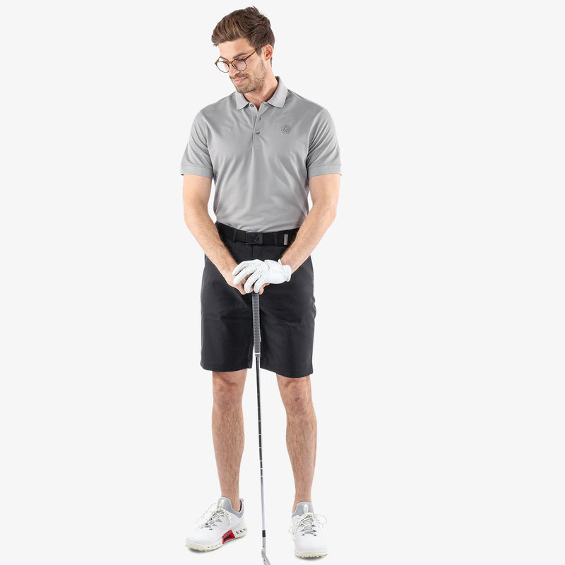 Maximilian is a Breathable short sleeve golf shirt for Men in the color Sharkskin(2)