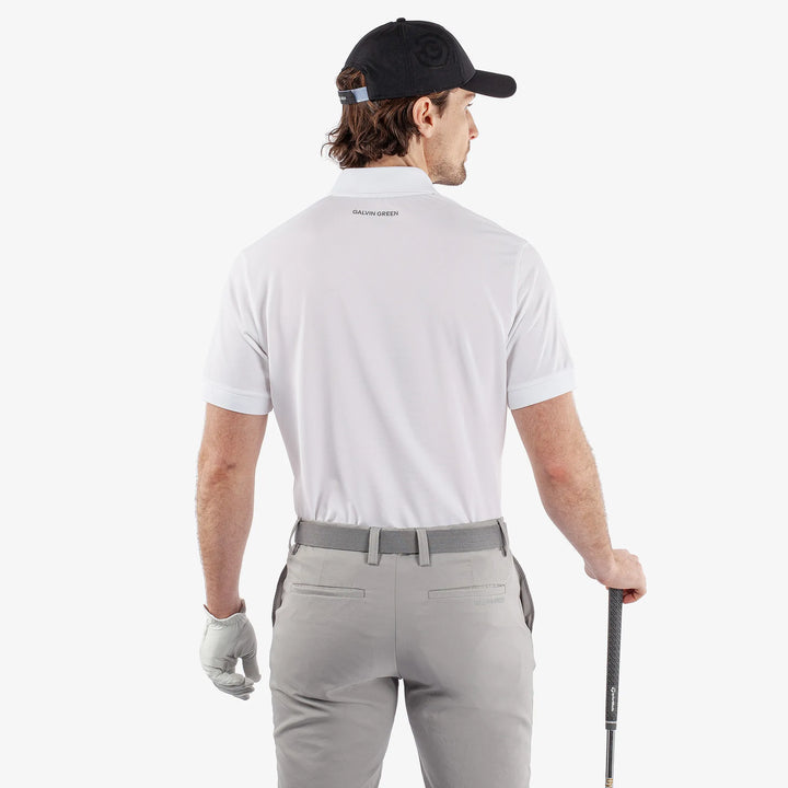 Maximilian is a Breathable short sleeve golf shirt for Men in the color White(5)