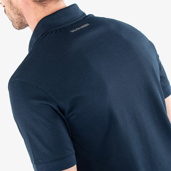 Maximilian is a Breathable short sleeve golf shirt for Men in the color Navy(4)