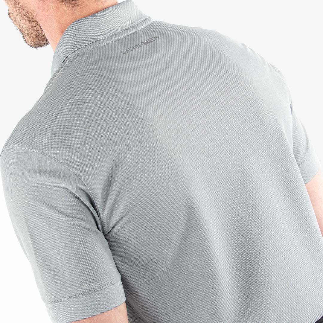 Maximilian is a Breathable short sleeve golf shirt for Men in the color Sharkskin(4)