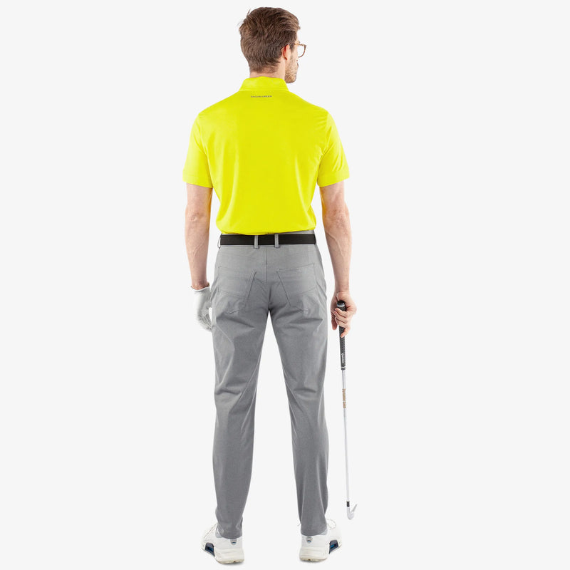 Maximilian is a Breathable short sleeve golf shirt for Men in the color Sunny Lime(6)