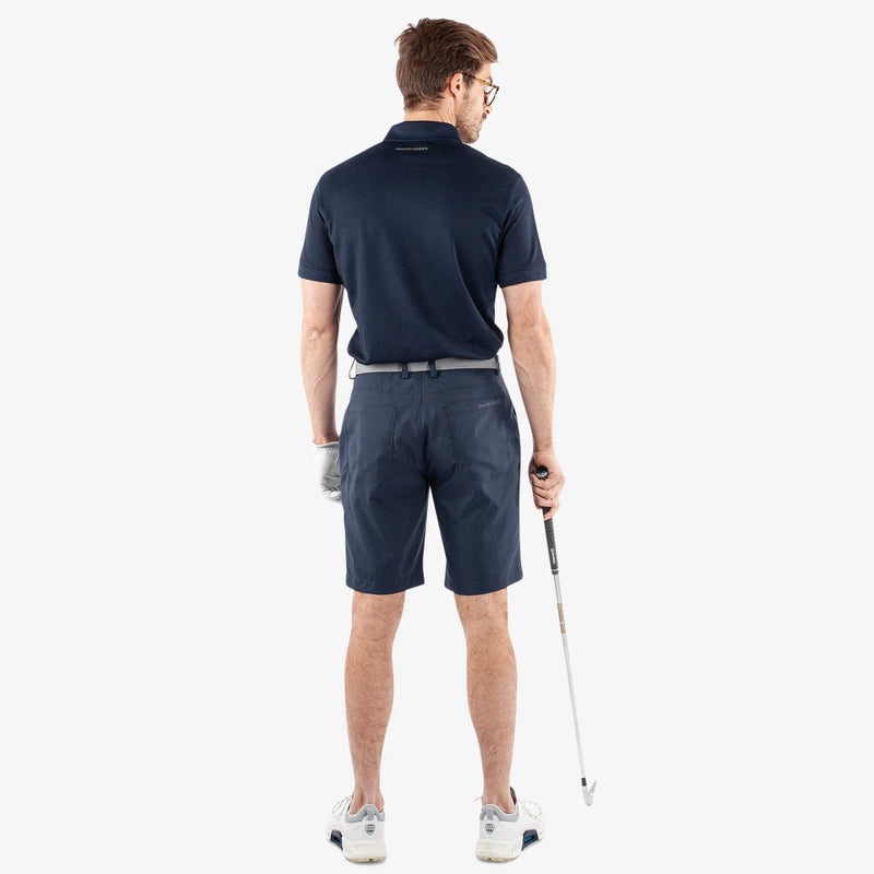 Maximilian is a Breathable short sleeve golf shirt for Men in the color Navy(6)