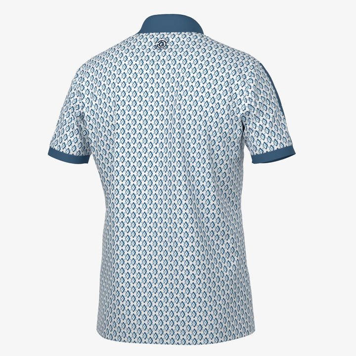 Maxwell is a Breathable short sleeve golf shirt for Men in the color Moonlight Blue/White(7)