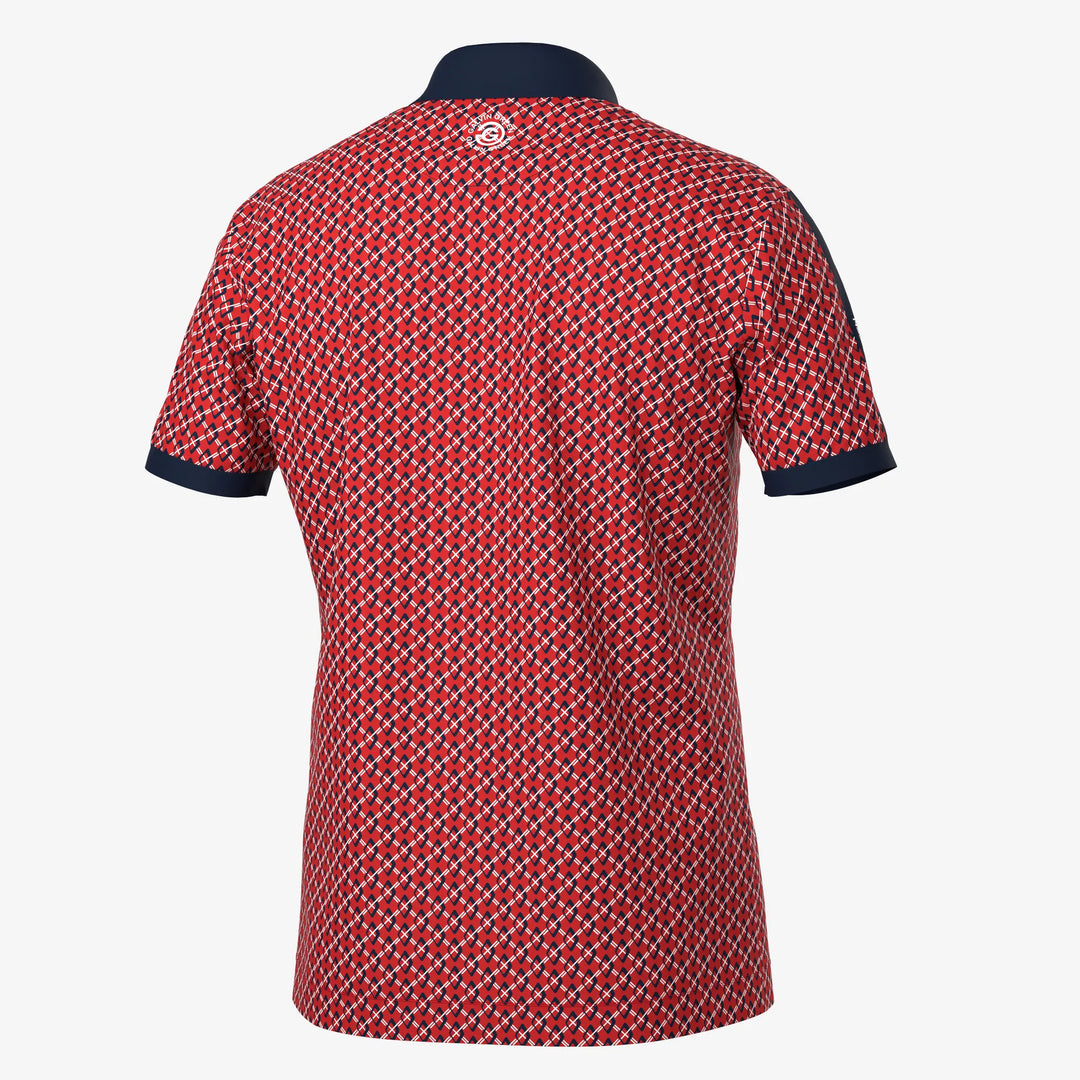 Maxwell is a Breathable short sleeve golf shirt for Men in the color Red/Navy(7)