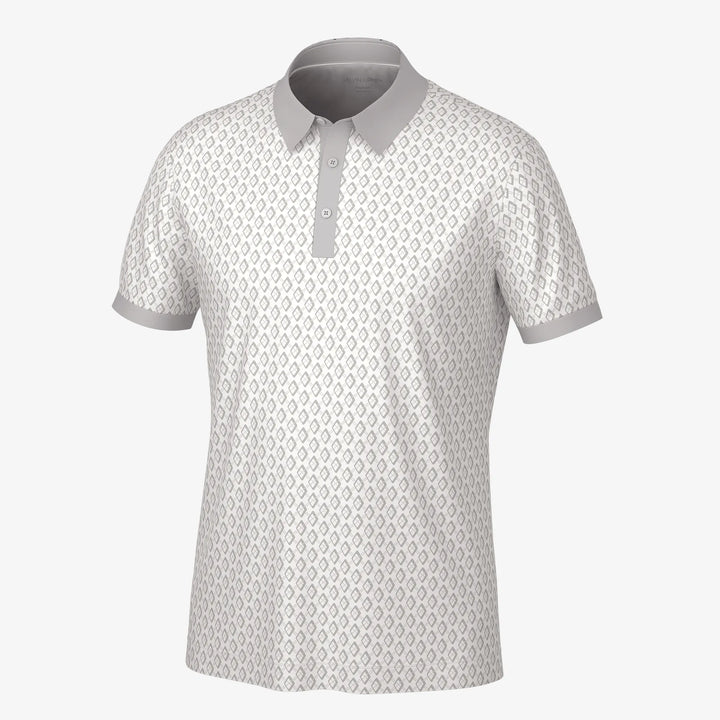 Maxwell is a Breathable short sleeve golf shirt for Men in the color Cool Grey/White(0)