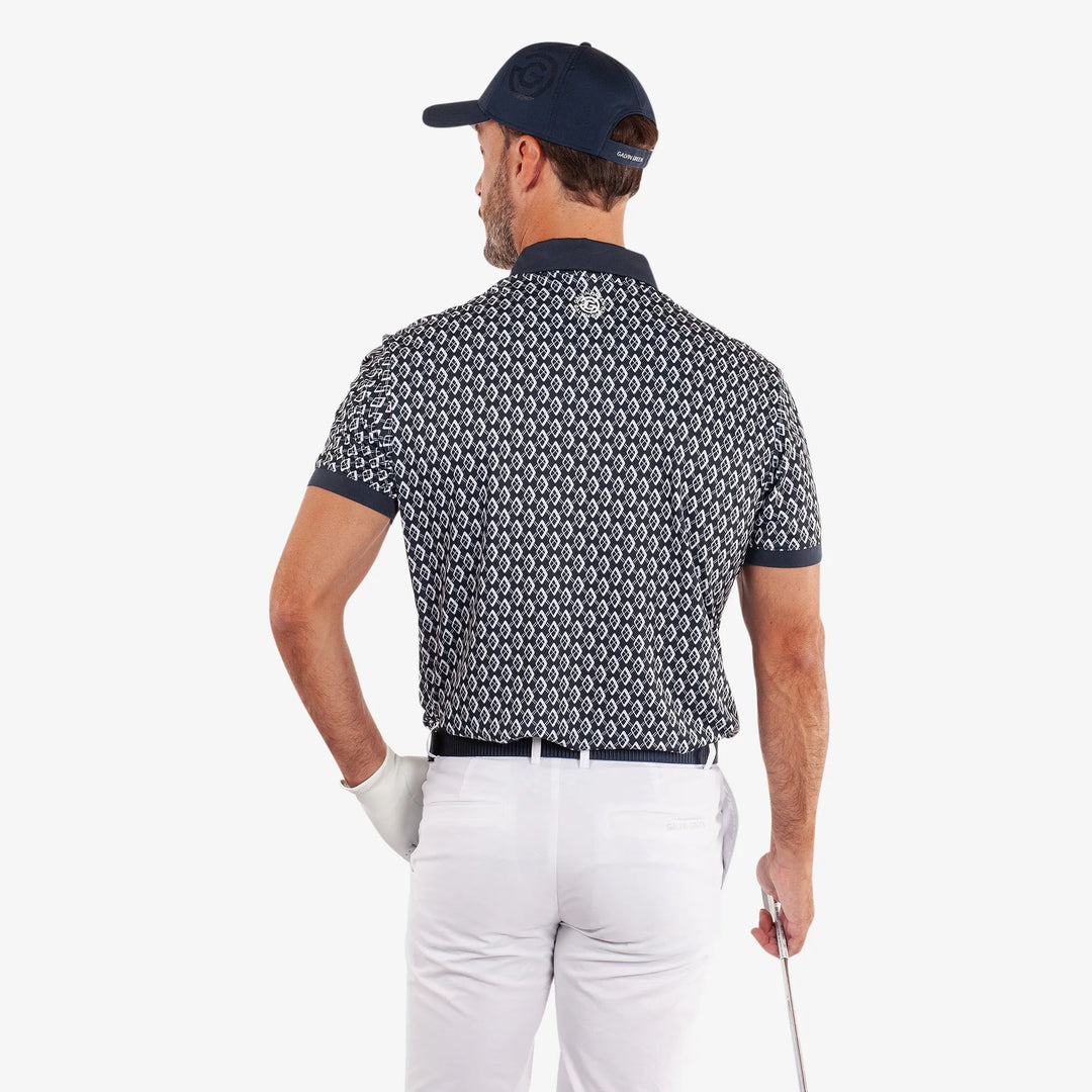Maxwell is a Breathable short sleeve golf shirt for Men in the color Navy/Cool Grey(4)