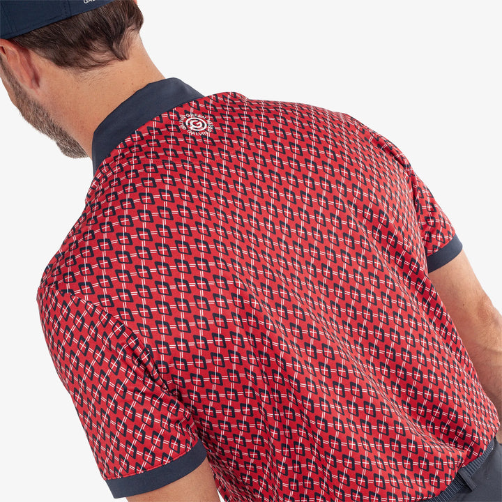 Maxwell is a Breathable short sleeve golf shirt for Men in the color Red/Navy(5)