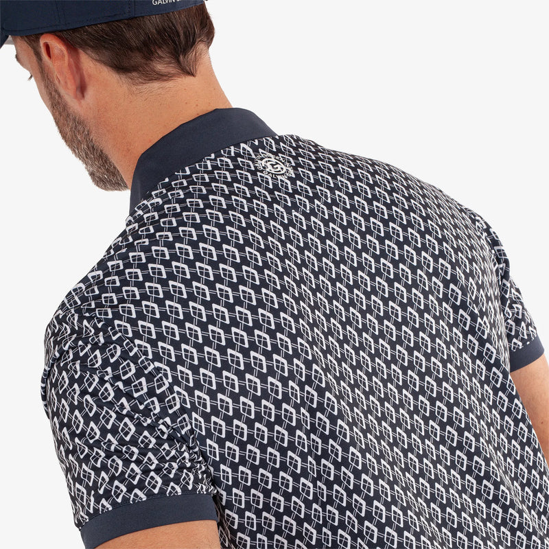 Maxwell is a Breathable short sleeve golf shirt for Men in the color Navy/Cool Grey(5)