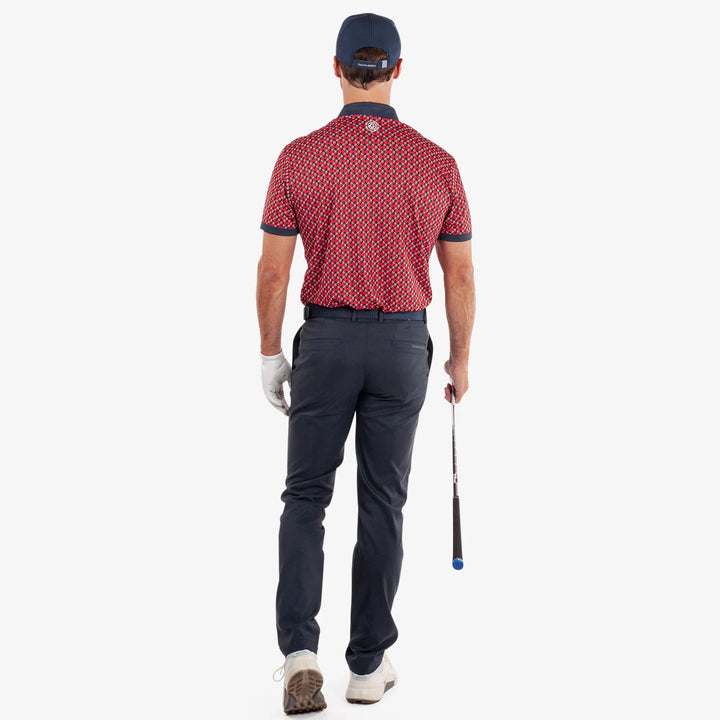Maxwell is a Breathable short sleeve golf shirt for Men in the color Red/Navy(6)