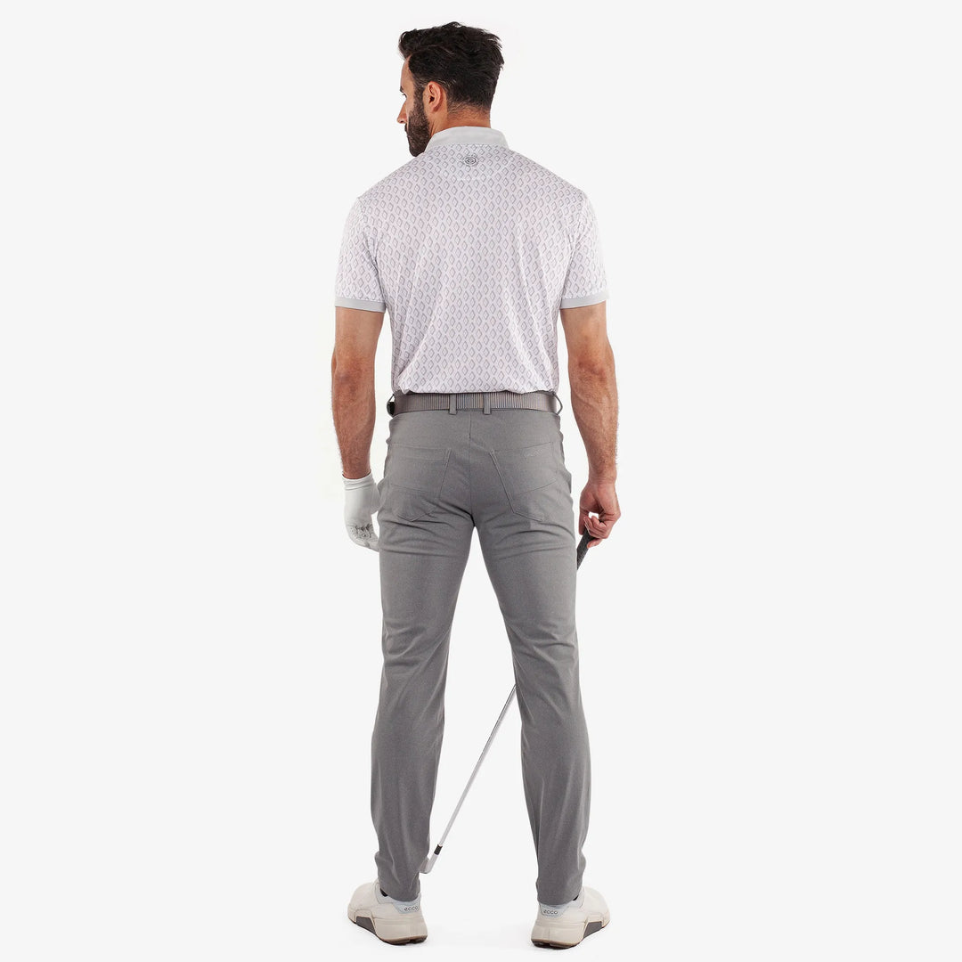 Maxwell is a Breathable short sleeve golf shirt for Men in the color Cool Grey/White(6)