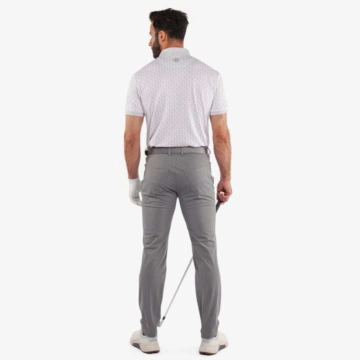 Maxwell is a Breathable short sleeve golf shirt for Men in the color Cool Grey/White(6)