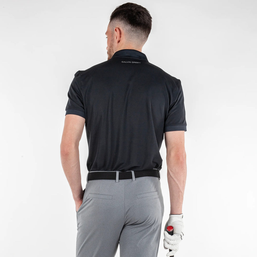 Max Tour is a Breathable short sleeve golf shirt for Men in the color Black(4)